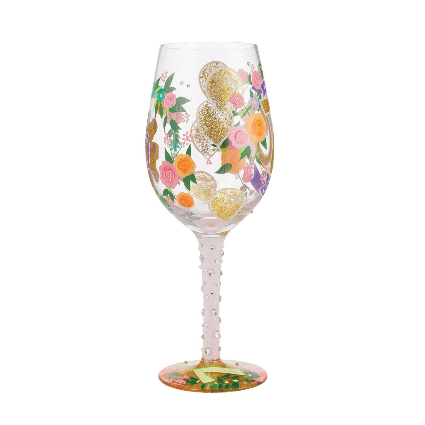 Handpainted Wine Glass -70th Birthday