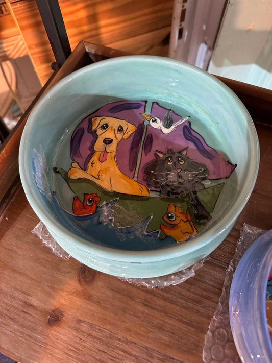 Ceramic Handpainted Pet Bowl Labrador Retriever
