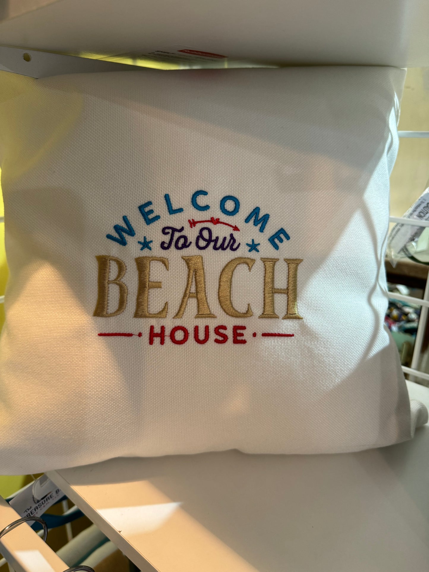 Throw Pillow - Welcome to our Beach House