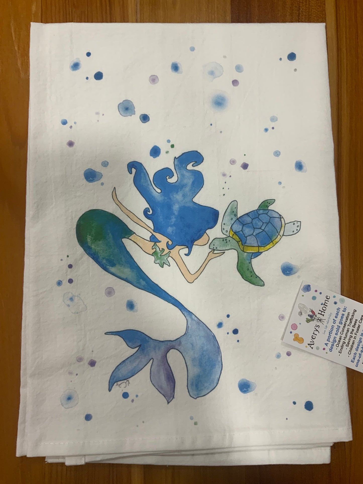 Flour Sack Dish Towel - Mermaid