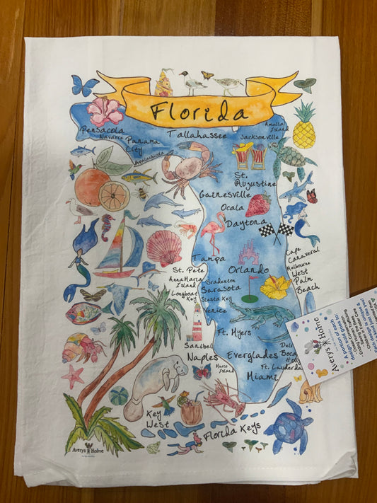 Flour Sack Dish Towel - Florida